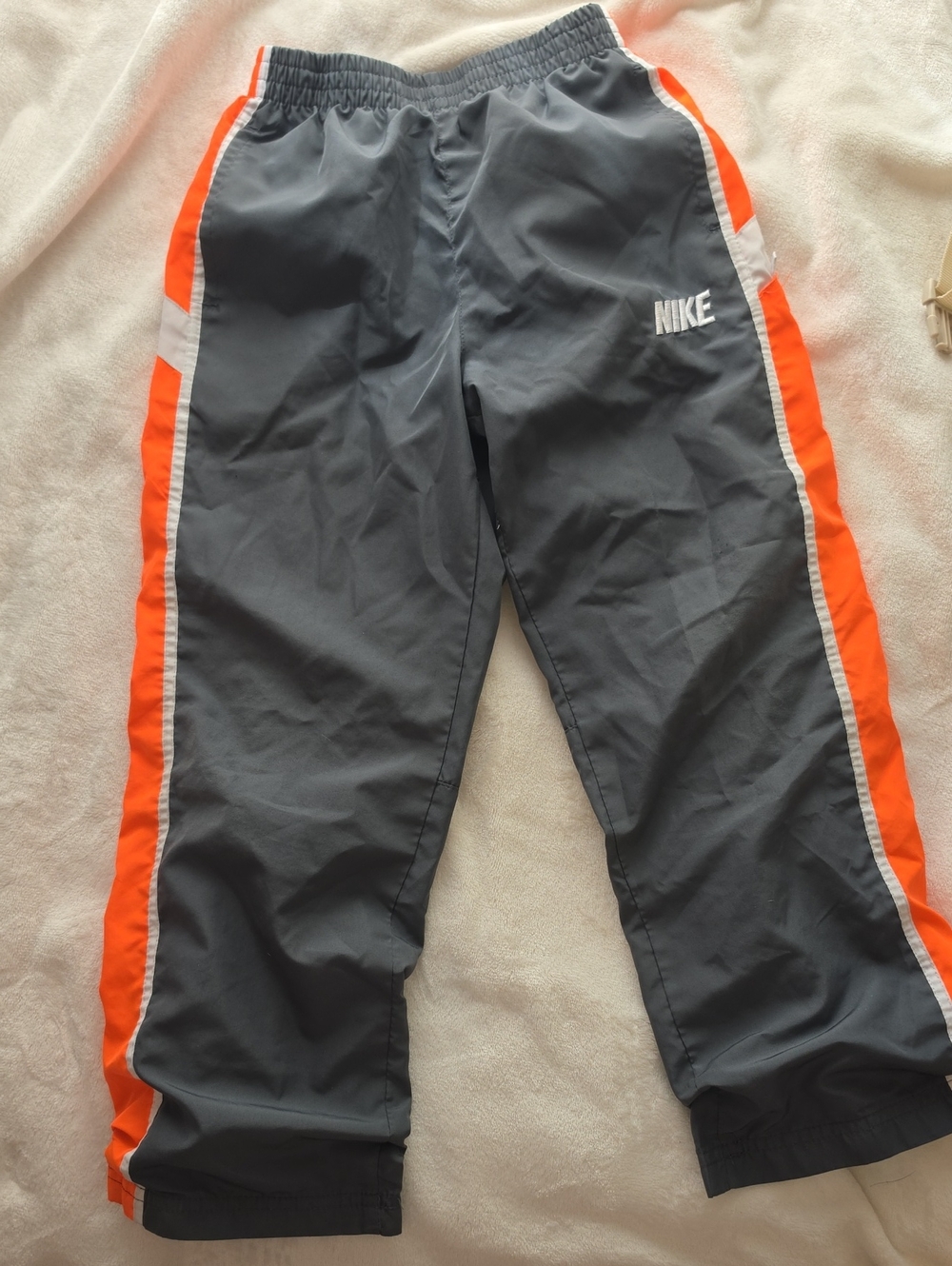 Nike Gray Joggers with Orange Side Panels
